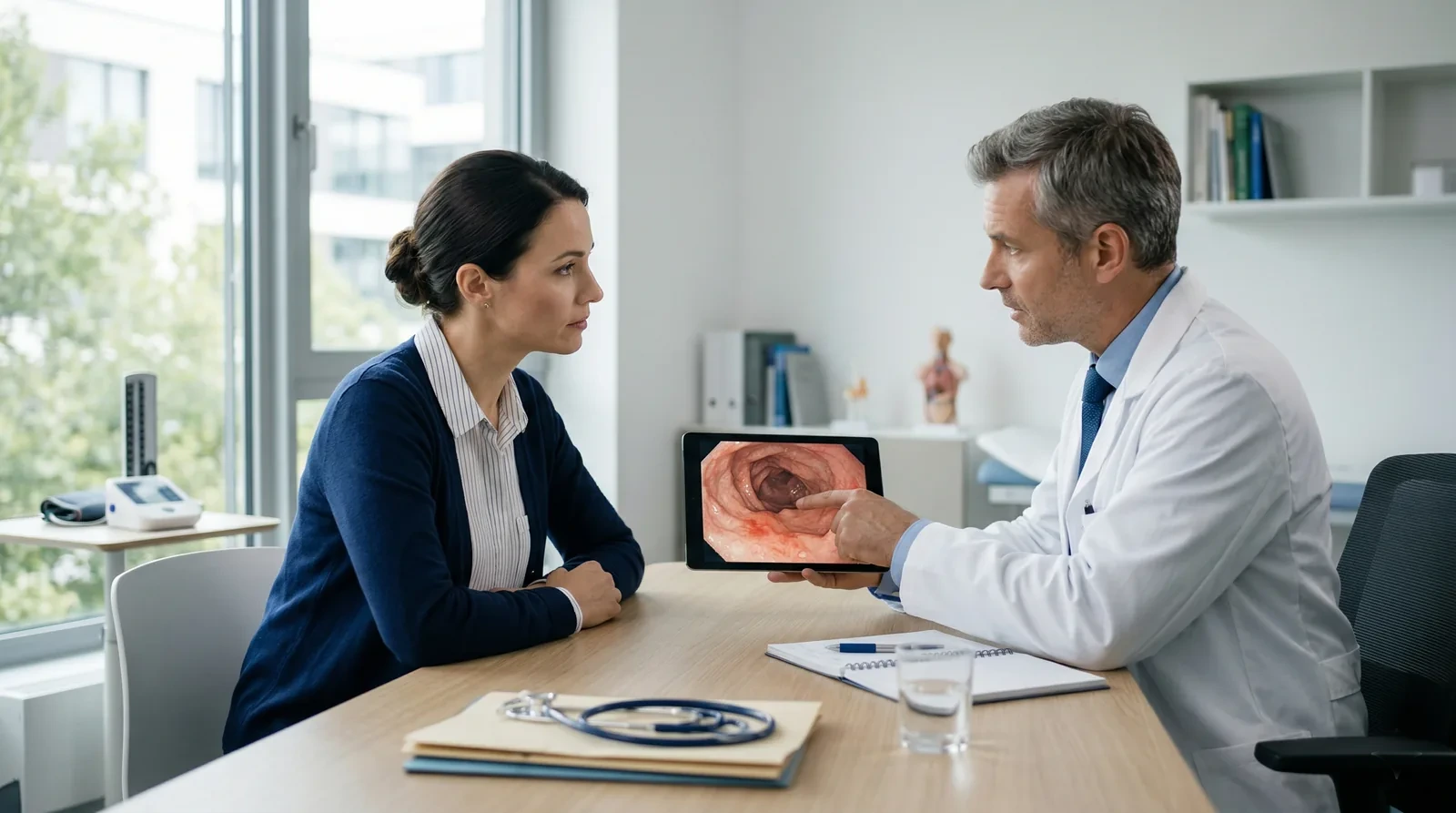 Person carefully trying to figure out the real cause of stomach symptoms before starting treatment