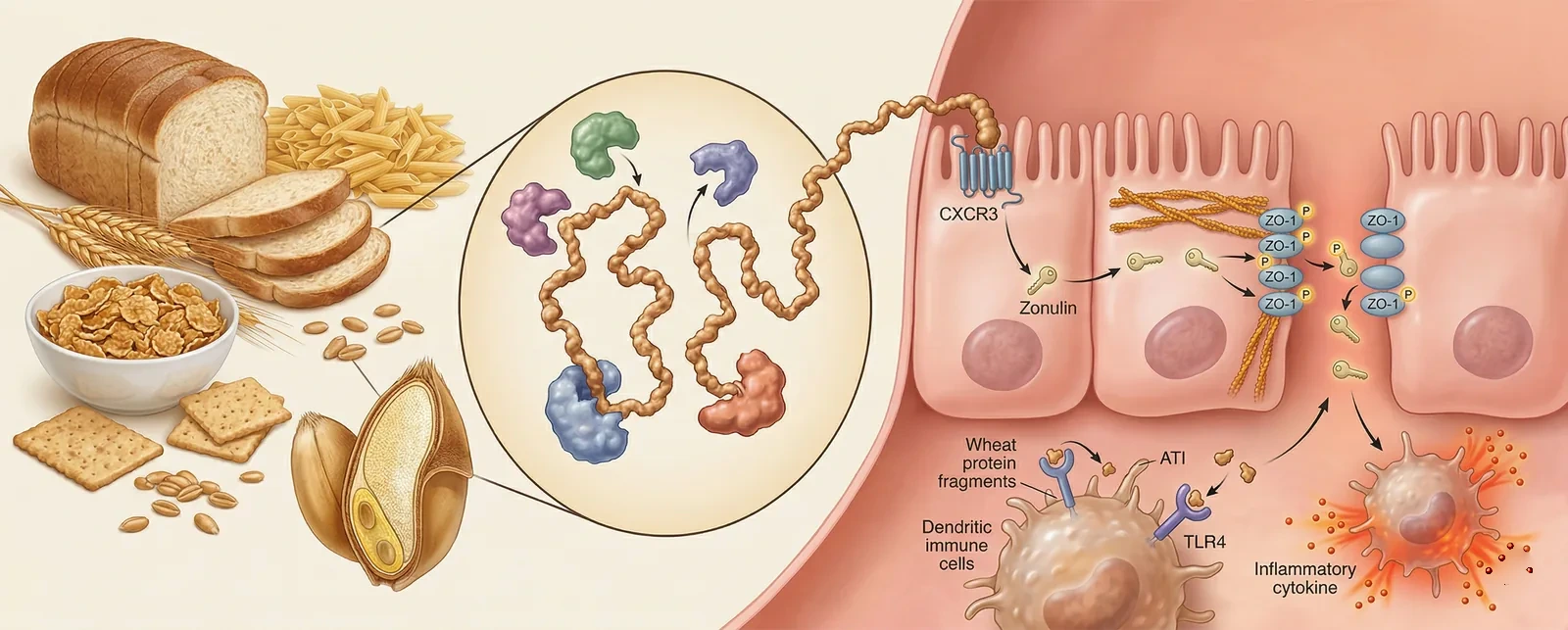 Wheat gluten zonulin gut permeability