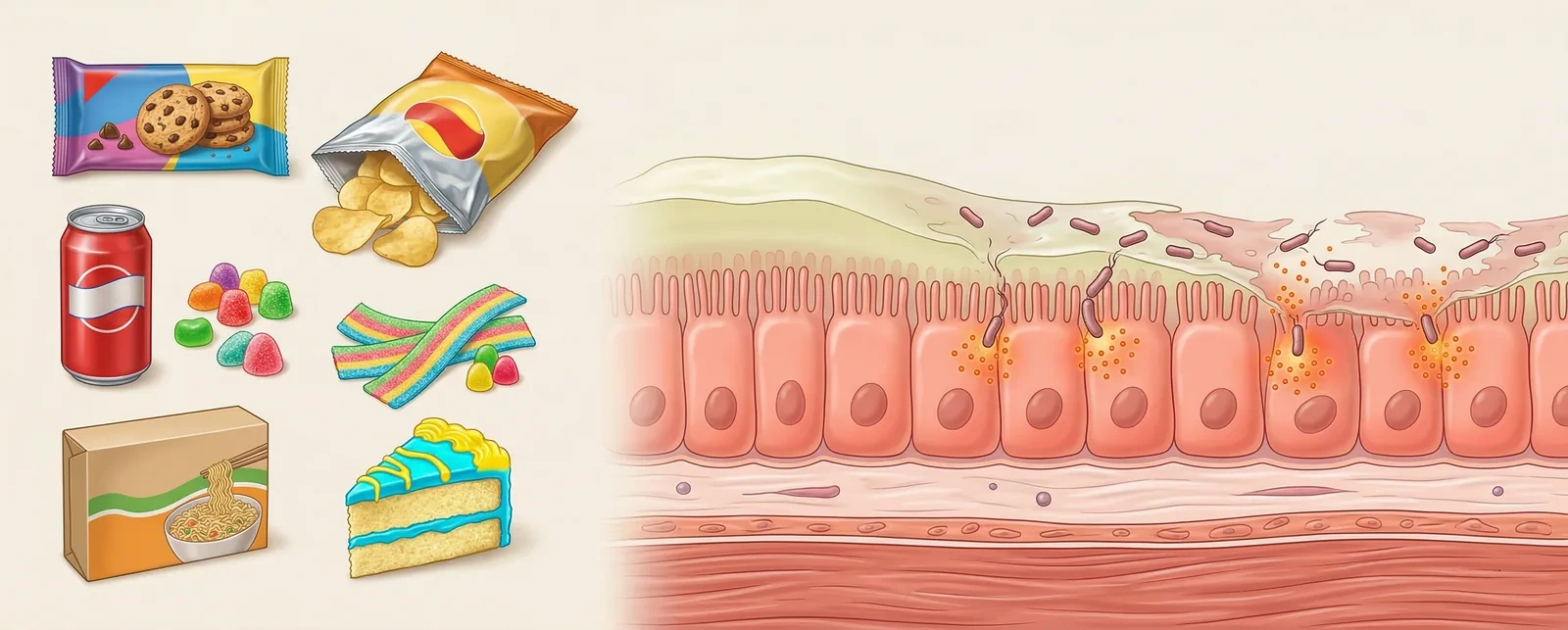 Ultra-processed foods and gut inflammation