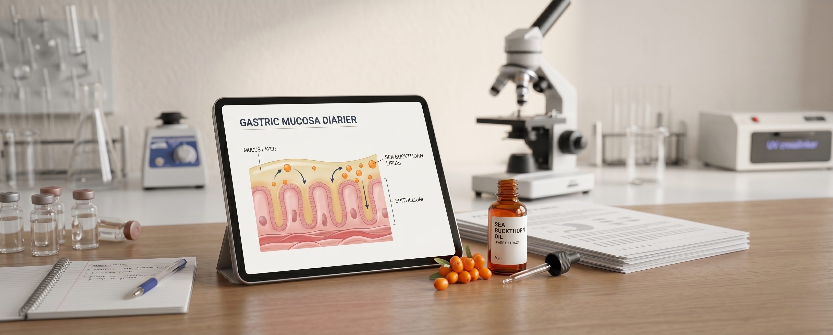 Research studies on sea buckthorn and gastric mucosal support