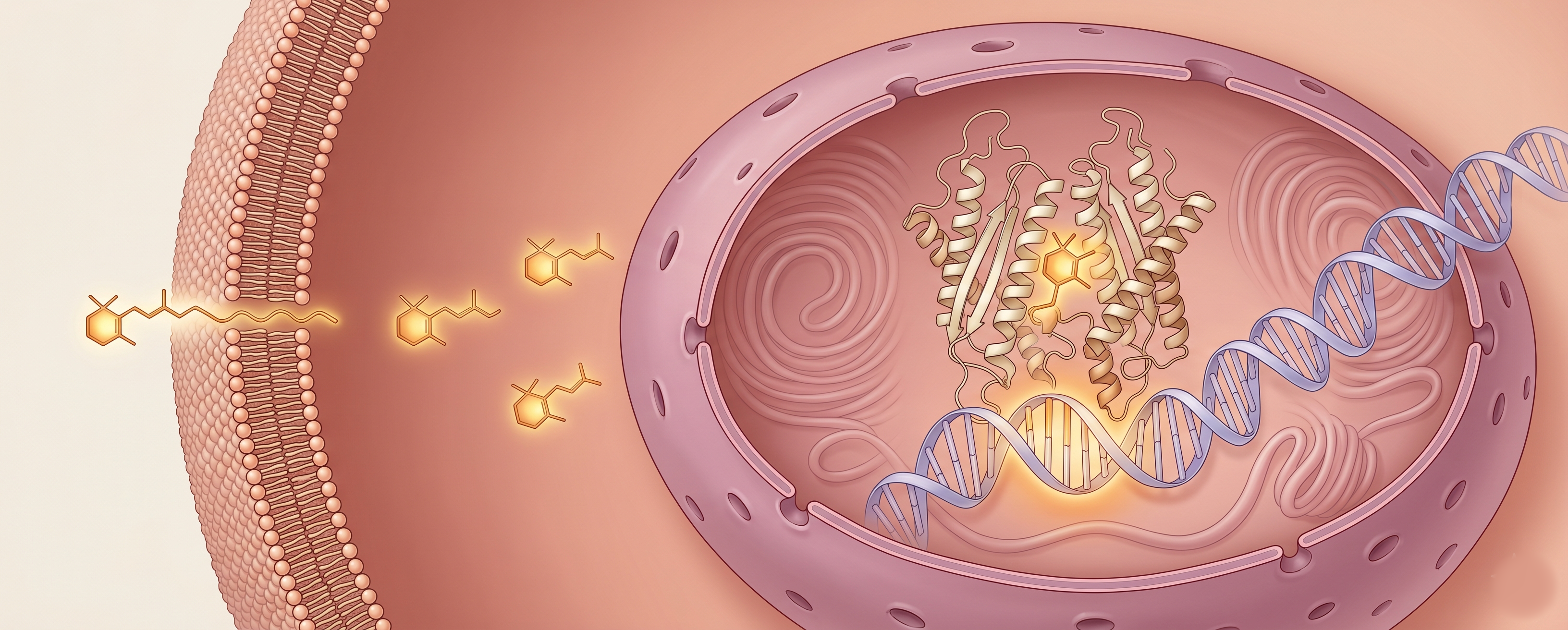 Retinoid receptors acting as docking stations for vitamin A in gastric cells
