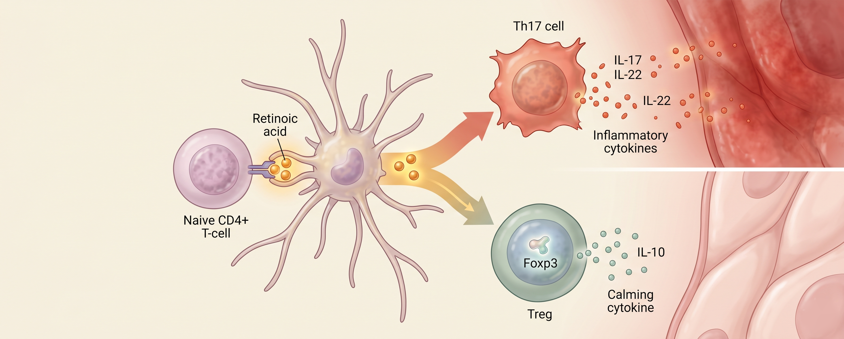 Th17 fire-starter cells and Treg peacekeeper cells in immune balance